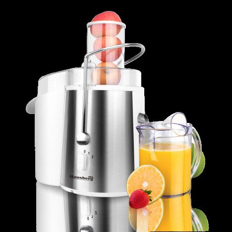 Storcator Electric de Fructe si Legume Hausberg HB-7516A, 1000 W, 2 Viteze, Inox, Alb